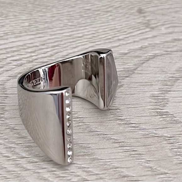 Vita Fede Silver Plated Crystal Cuff Ring Size 7 - Picture 3 of 5